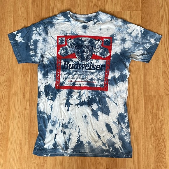 Budweiser Tiedye Blue T-Shirt - Picture 1 of 2
